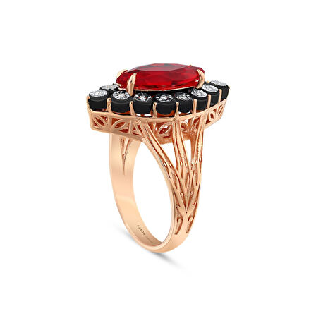 0.04 Karat Yakut Renkli Elmas Yüzük