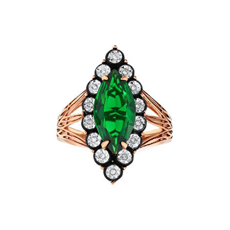 0.04 Karat Zümrüt Renkli Elmas Yüzük