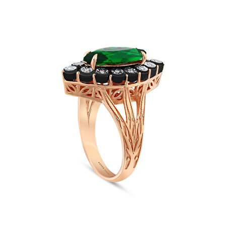 0.04 Karat Zümrüt Renkli Elmas Yüzük