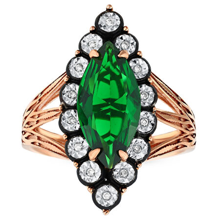 0.04 Karat Zümrüt Renkli Elmas Yüzük