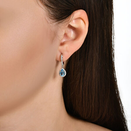 Pırlanta Violet Taşlı Küpe