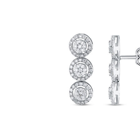 0.50 Karat Pırlanta Fantezi Küpe