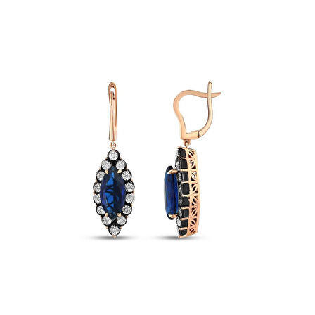 0.08 Karat Safir Renkli Elmas Küpe