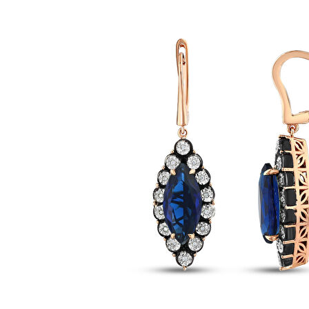 0.08 Karat Safir Renkli Elmas Küpe