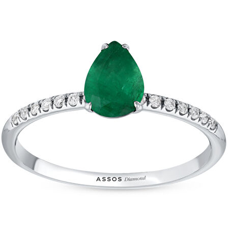 Zümrüt Taşlı Pırlanta Yüzük