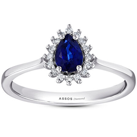 0.13 Karat Safir Taşlı Pırlanta Yüzük