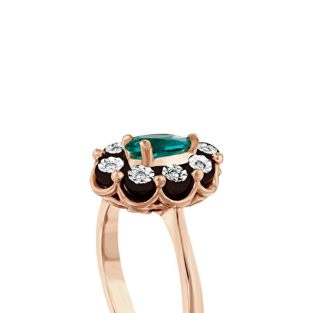 0.05 Karat Zümrüt Renkli Elmas Yüzük