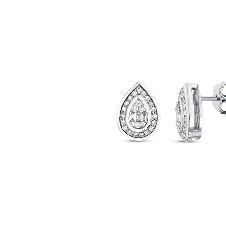 0.36 Karat Pırlanta Damla Küpe