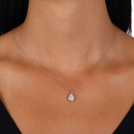 0.17 Karat Pırlanta Damla Kolye