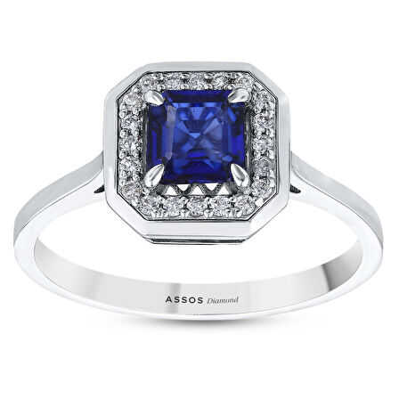 0.10 Karat Safir Taşlı Pırlanta Yüzük