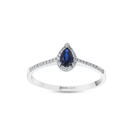 0.11 Karat Safir Taşlı Pırlanta Yüzük