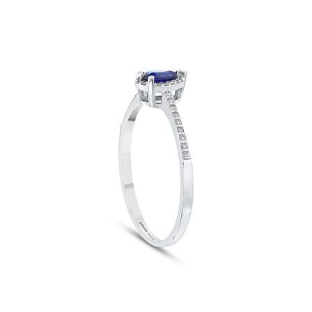 0.11 Karat Safir Taşlı Pırlanta Yüzük