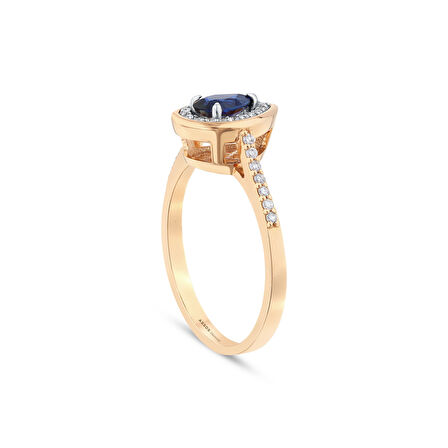 0.17 Karat Safir Taşlı Pırlanta Yüzük