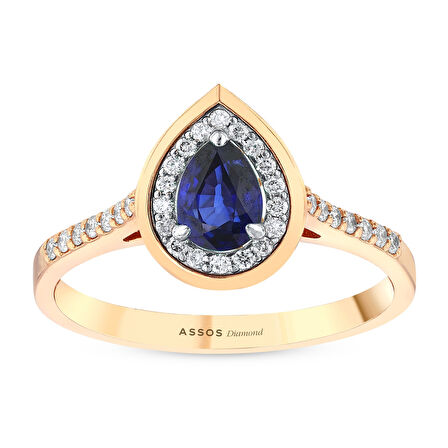 0.17 Karat Safir Taşlı Pırlanta Yüzük