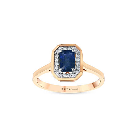0.09 Karat Safir Taşlı Pırlanta Yüzük