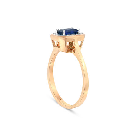 0.09 Karat Safir Taşlı Pırlanta Yüzük