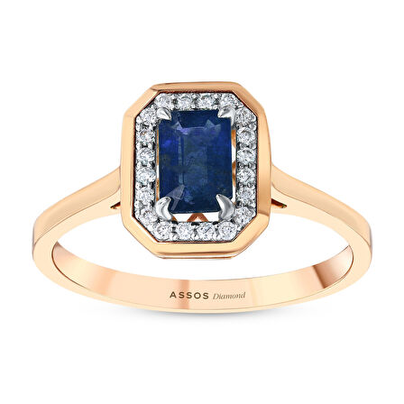0.09 Karat Safir Taşlı Pırlanta Yüzük