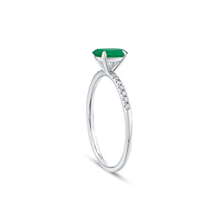 0.07 Karat Zümrüt Taşlı Pırlanta Yüzük