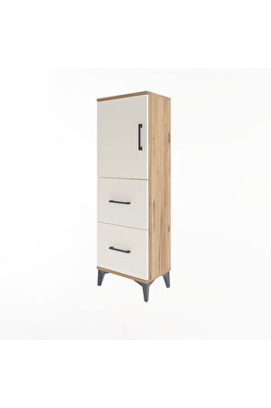 Arges Dolap 2 Raflı 2 Çekmeceli Tek Kapaklı 44x30x134 Çam-Aytaşı