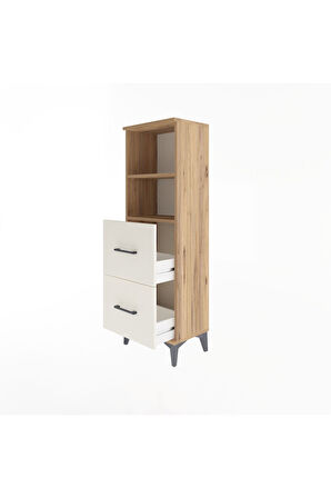 Arges Dolap 2 Raflı 2 Çekmeceli 44x30x134 Çam-Aytaşı