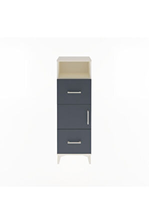 Arges Dolap 2 Raflı 2 Çekmeceli Tek Kapaklı 44x30x134 Aytaşı-Antrasit