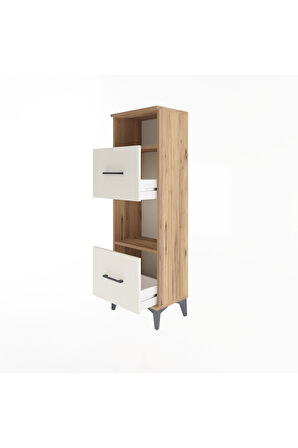 Arges Dolap 2 Raflı 2 Çekmeceli 44x30x134 Çam-Aytaşı