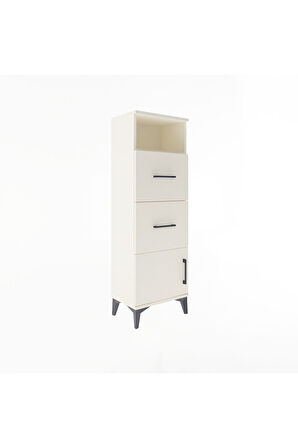 Arges Dolap Tek Raflı 2 Çekmeceli Tek Kapaklı 44x30x134 Aytaşı-Aytaşı