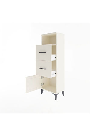 Arges Dolap Tek Raflı 2 Çekmeceli Tek Kapaklı 44x30x134 Aytaşı-Aytaşı