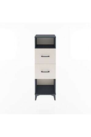 Arges Dolap Tek Raflı 2 Çekmeceli 44x30x134 Antrasit-Aytaşı