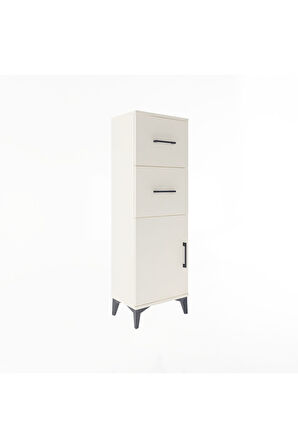 Arges Dolap Tek Raflı 2 Çekmeceli Tek Kapaklı 44x30x134 Aytaşı-Aytaşı