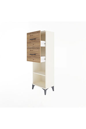 Arges Dolap Tek Raflı 2 Çekmeceli 44x30x134 Aytaşı-Çam