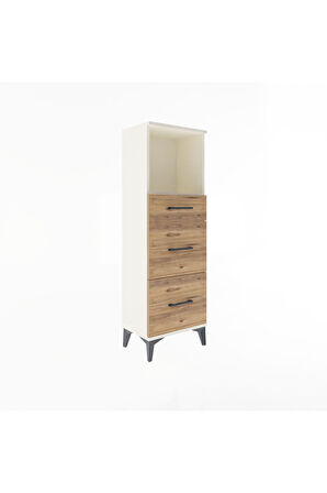Arges Dolap Tek Raflı 3 Çekmeceli 44x30x134 Aytaşı-Çam