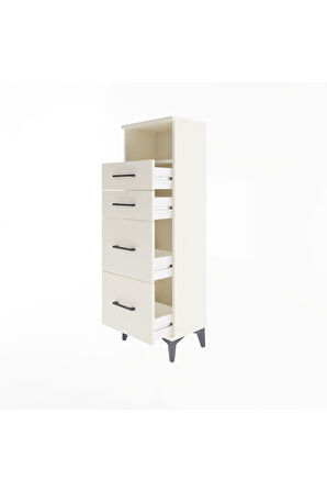 Arges Dolap Tek Raflı 4 Çekmeceli 44x30x134 Aytaşı-Aytaşı