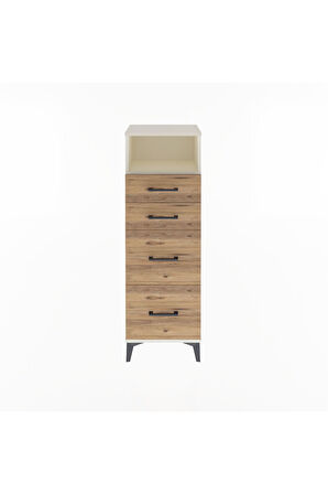 Arges Dolap Tek Raflı 4 Çekmeceli 44x30x134 Aytaşı-Çam