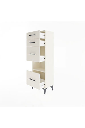 Arges Dolap Tek Raflı 4 Çekmeceli 44x30x134 Aytaşı-Aytaşı