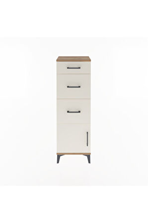 Arges Dolap 3 Çekmeceli Tek Kapaklı 44x30x134 Çam-Aytaşı