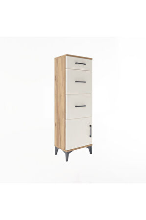 Arges Dolap 3 Çekmeceli Tek Kapaklı 44x30x134 Çam-Aytaşı