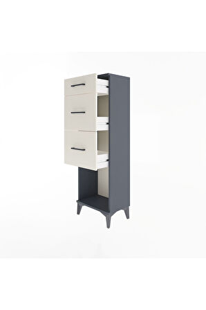 Arges Dolap 3 Çekmeceli 44x30x134 Antrasit-Aytaşı