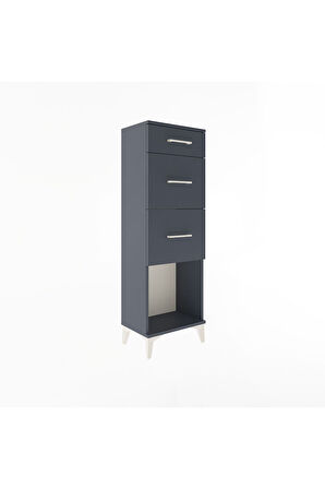 Arges Dolap 3 Çekmeceli 44x30x134 Antrasit-Antrasit