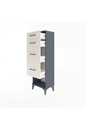 Arges Dolap 4 Çekmeceli 44x30x134 Antrasit-Aytaşı