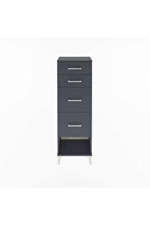 Arges Dolap 4 Çekmeceli 44x30x134 Antrasit-Antrasit