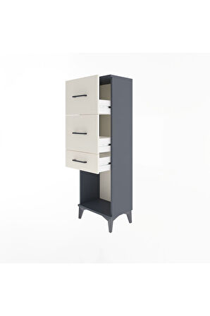 Arges Dolap 3 Çekmeceli 44x30x134 Antrasit-Aytaşı