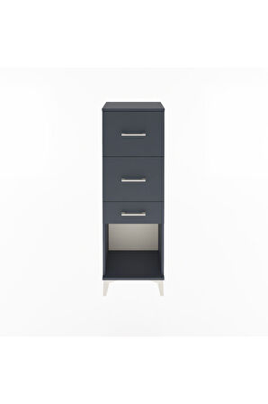 Arges Dolap 3 Çekmeceli 44x30x134 Antrasit-Antrasit