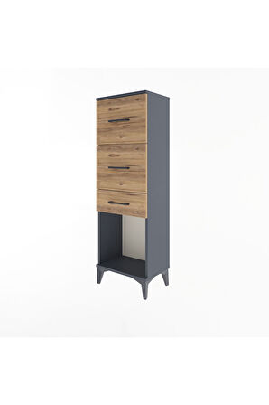 Arges Dolap 3 Çekmeceli 44x30x134 Antrasit-Çam