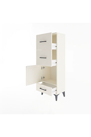 Arges Dolap Tek Raflı 3 Çekmeceli Tek Kapaklı 44x30x134 Aytaşı-Aytaşı