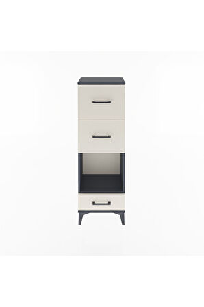 Arges Dolap Tek Raflı 3 Çekmeceli 44x30x134 Antrasit-Aytaşı