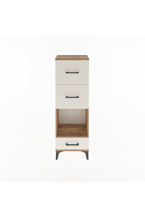 Arges Dolap Tek Raflı 3 Çekmeceli 44x30x134 Çam-Aytaşı