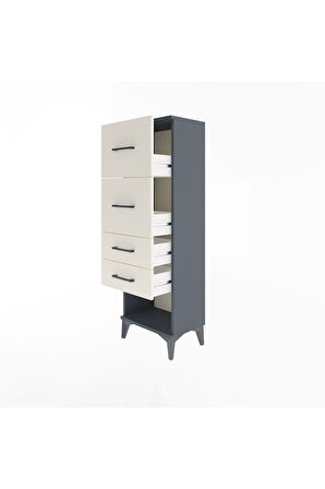 Arges Dolap 4 Çekmeceli 44x30x134 Antrasit-Aytaşı