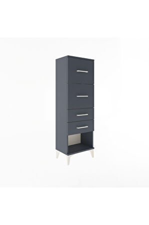 Arges Dolap 4 Çekmeceli 44x30x134 Antrasit-Antrasit