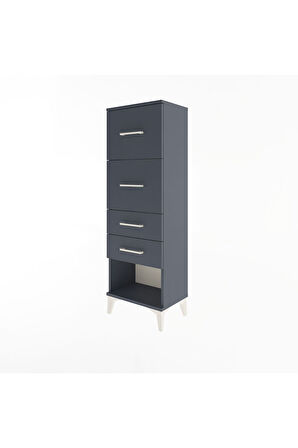 Arges Dolap 4 Çekmeceli 44x30x134 Antrasit-Antrasit